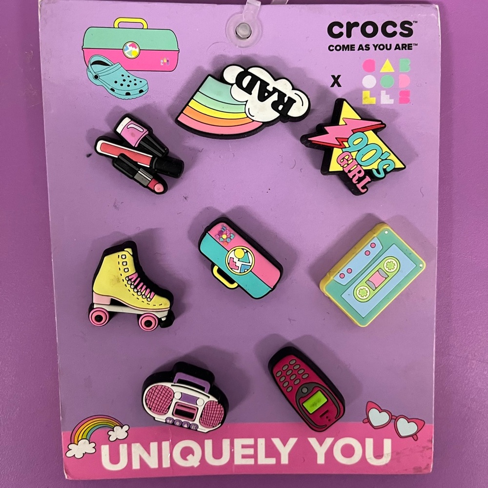 Crocs Jibbitz Charm Set with Fun 90’s Designs